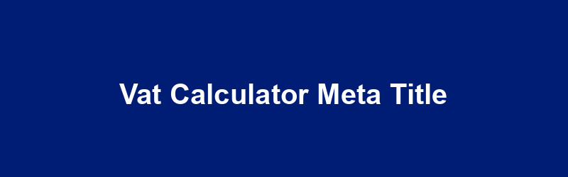 VAT Calculator Meta Title